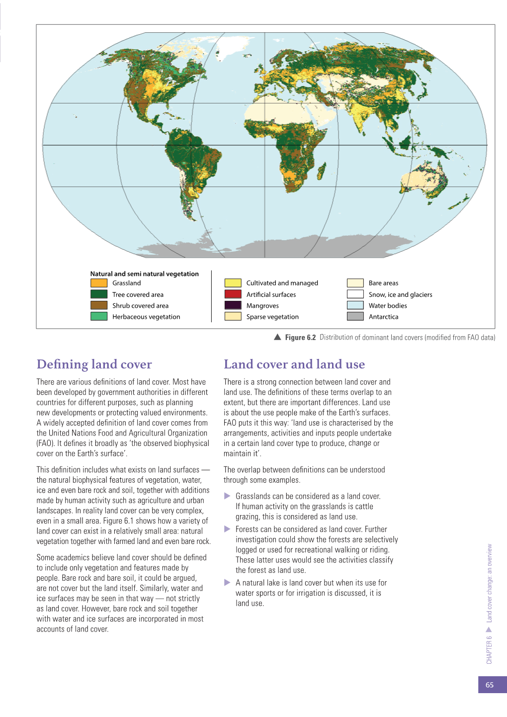 Land Cover and Land Use There Are Various Definitions of Land Cover