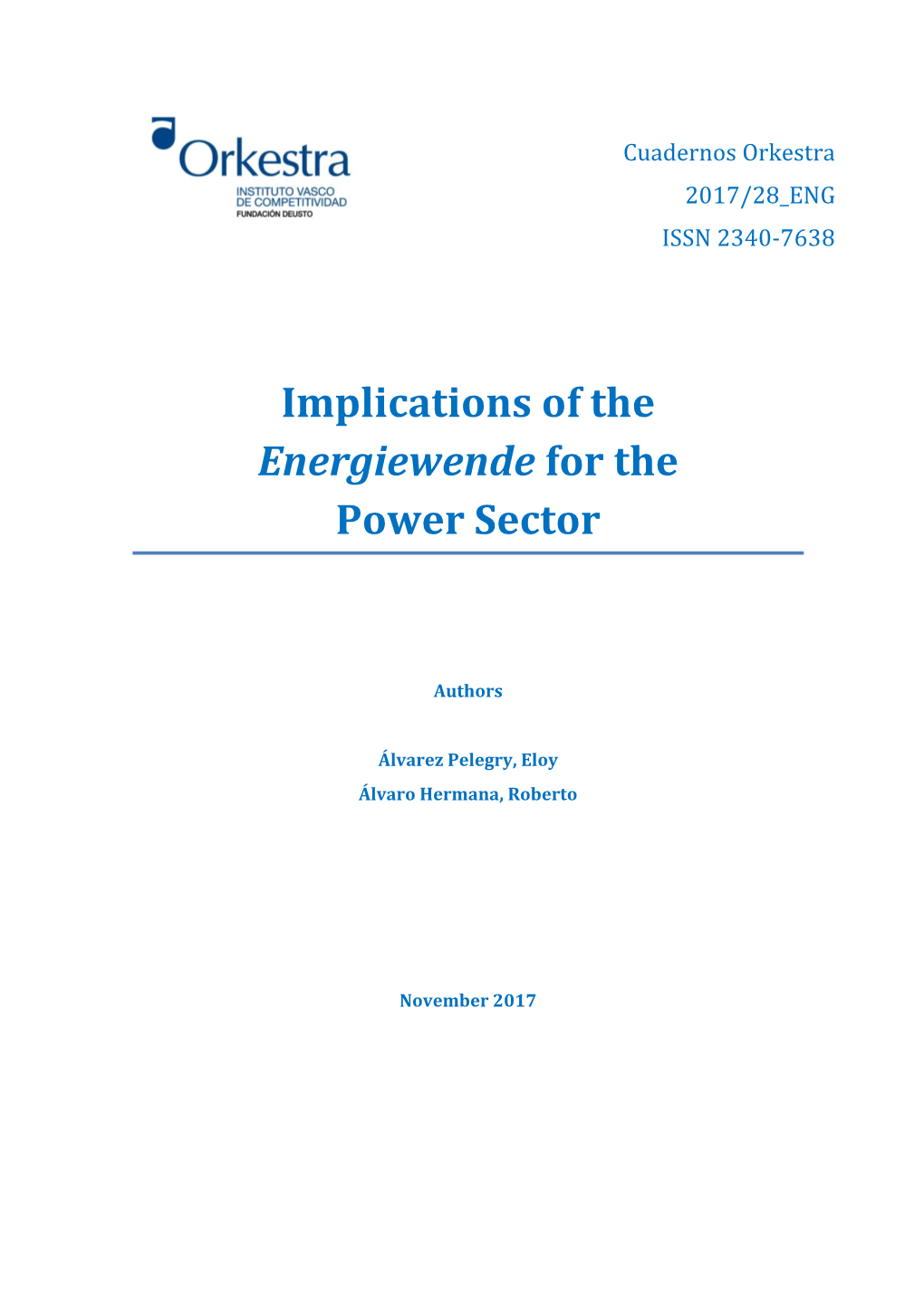 Implications of the Energiewende for the Power Sector