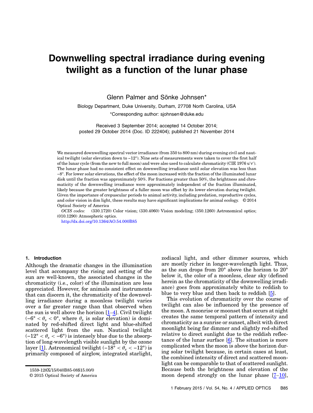 Downwelling Spectral Irradiance During Evening Twilight As a Function of the Lunar Phase