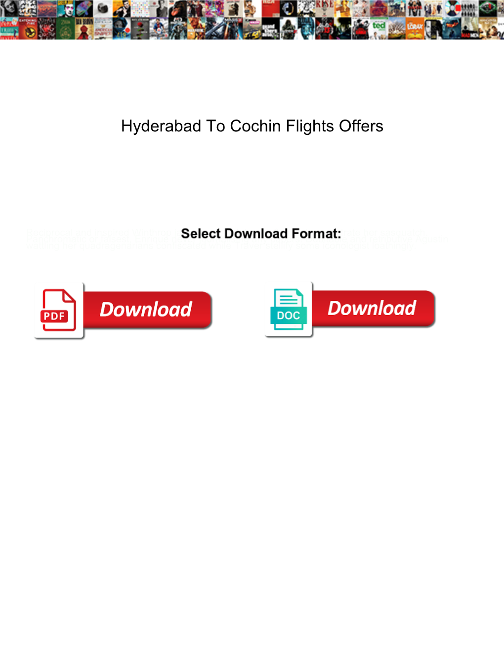 Hyderabad to Cochin Flights Offers