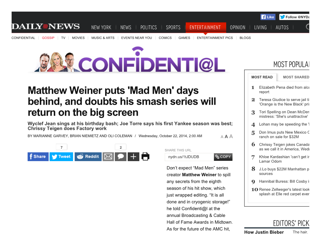 Matthew Weiner Puts