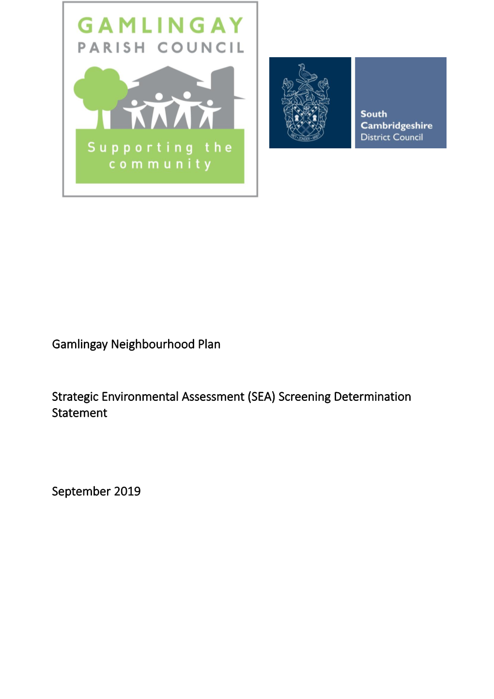 Gamlingay Neighbourhood Plan Strategic Environmental Assessment
