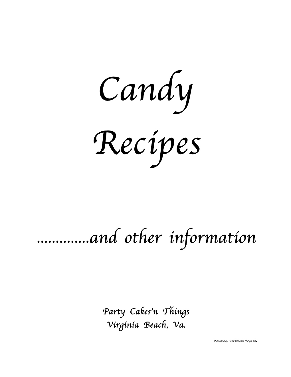 Betty's Candy Book