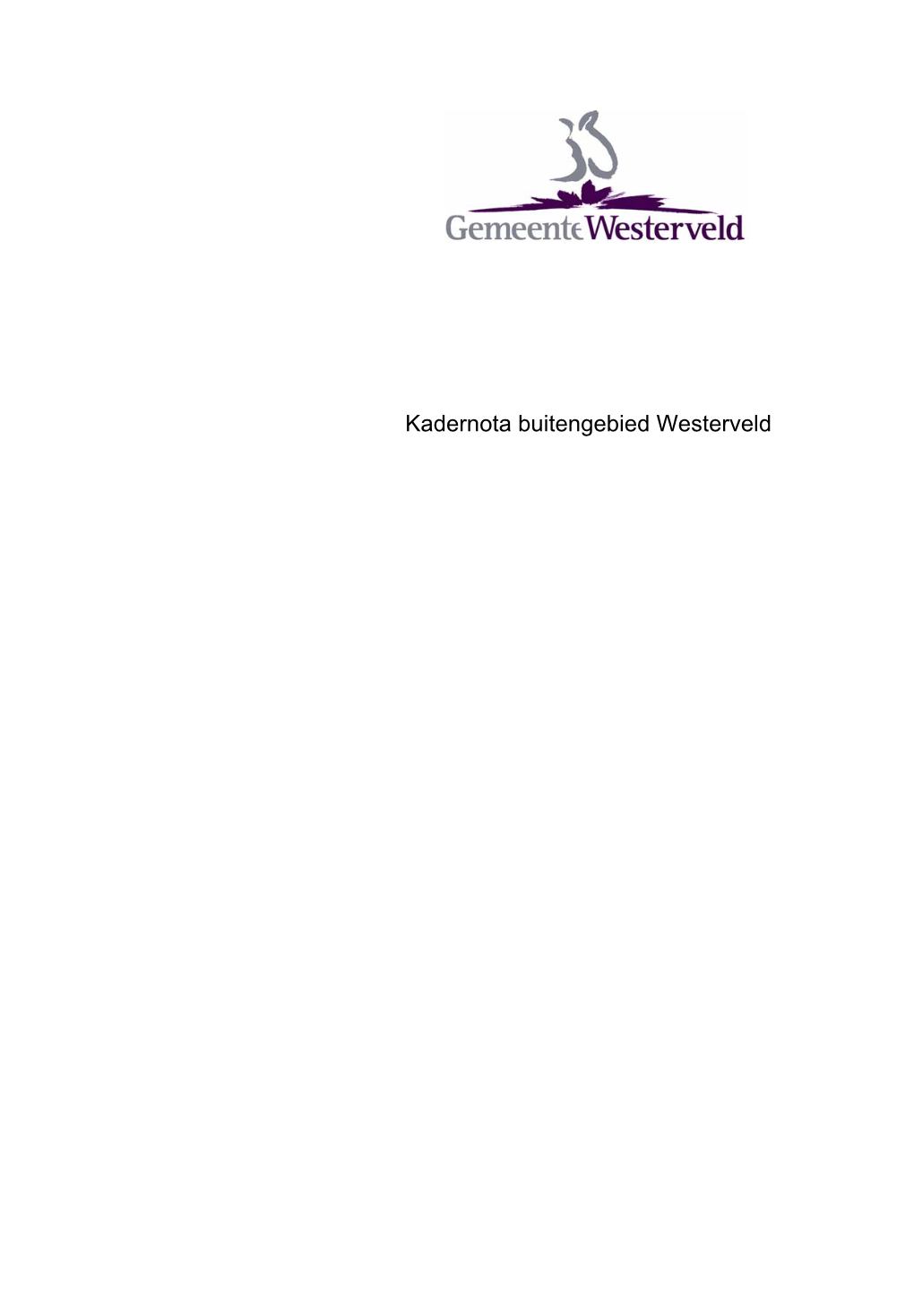 Kadernota Buitengebied Westerveld