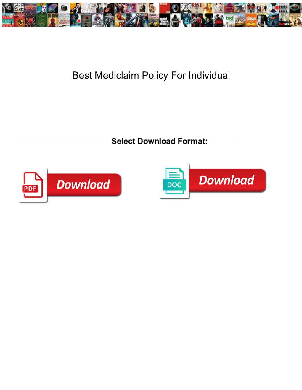 Best Mediclaim Policy for Individual