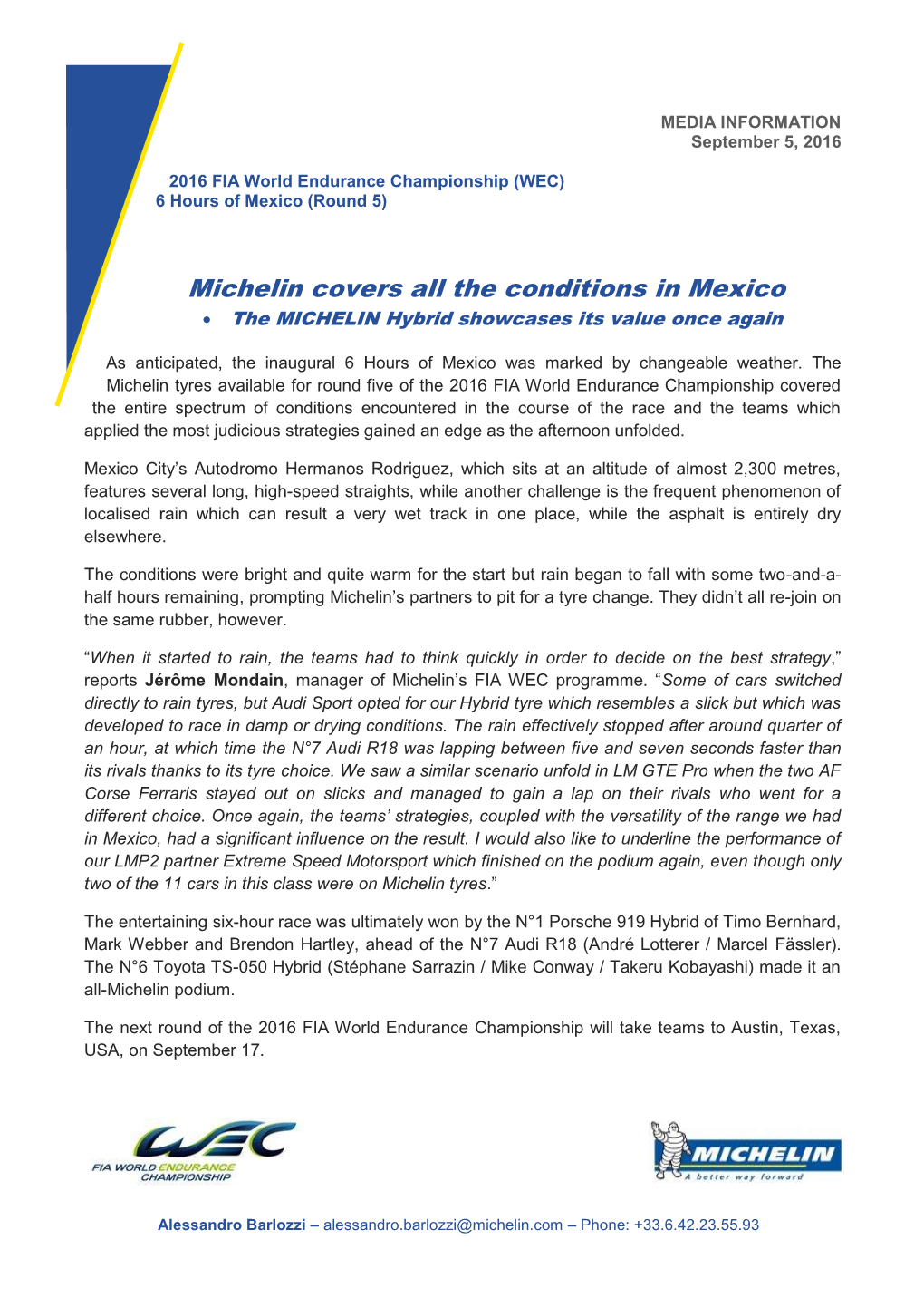 Michelin Covers All the Conditions in Mexico  the MICHELIN Hybrid Showcases Its Value Once Again