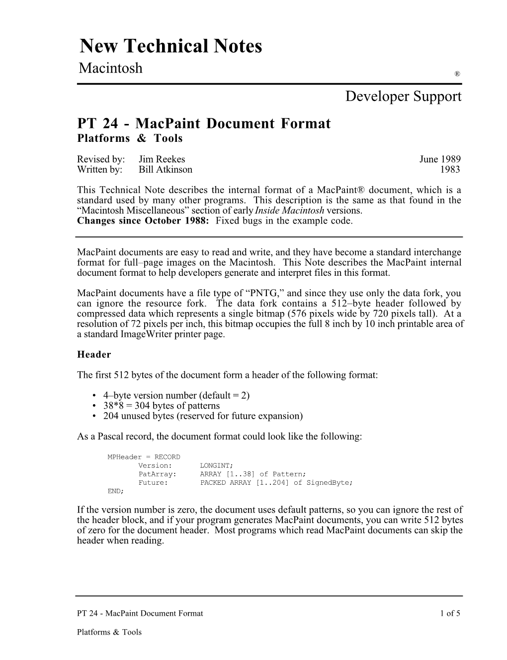 Macpaint Document Format