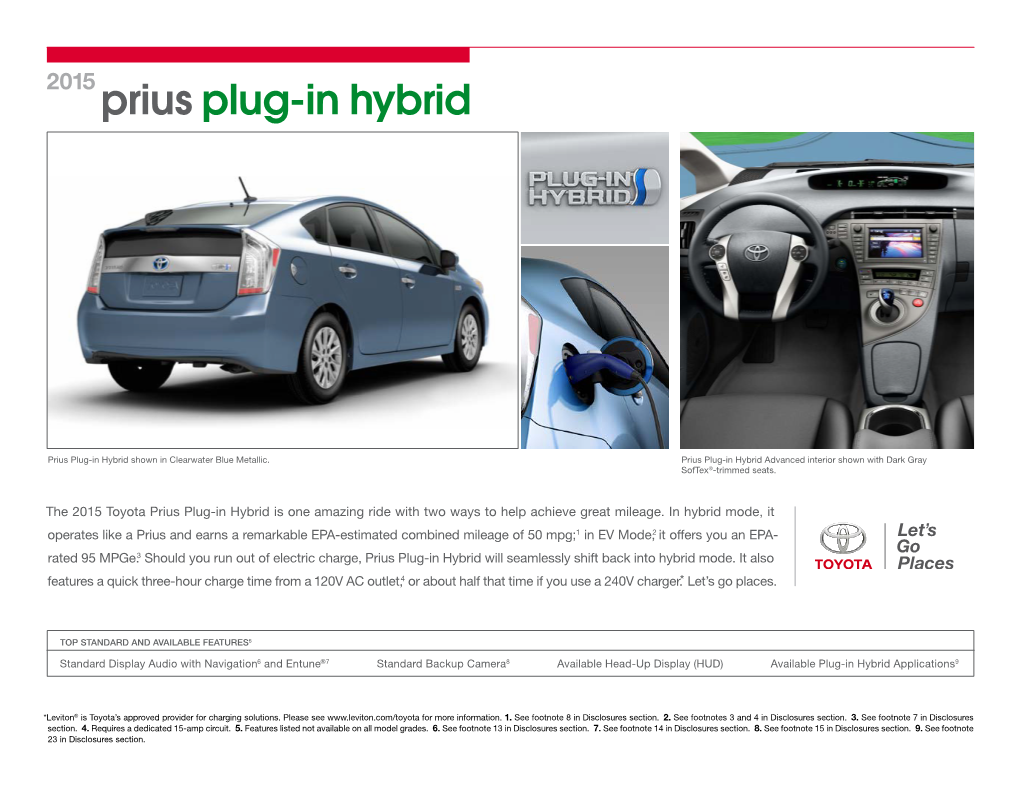 2015 Toyota Prius Plug-In Hybrid Is One Amazing Ride with Two Ways to Help Achieve Great Mileage