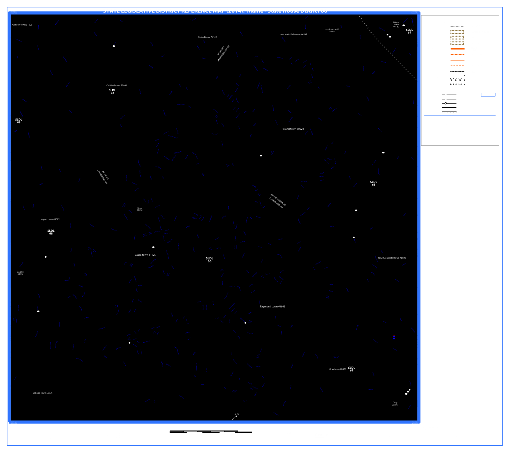 STATE LEGISLATIVE DISTRICT REFERENCE MAP (2014): Maine - State House District 66 70.322717W