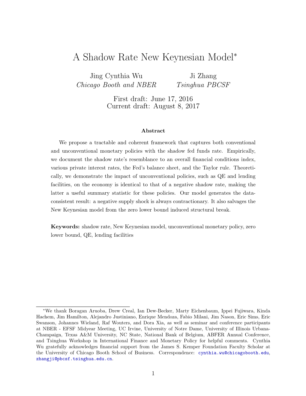 A Shadow Rate New Keynesian Model∗