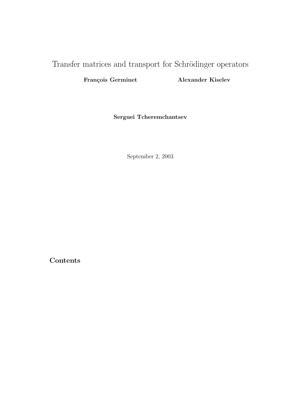 Transfer Matrices and Transport for Schrödinger Operators