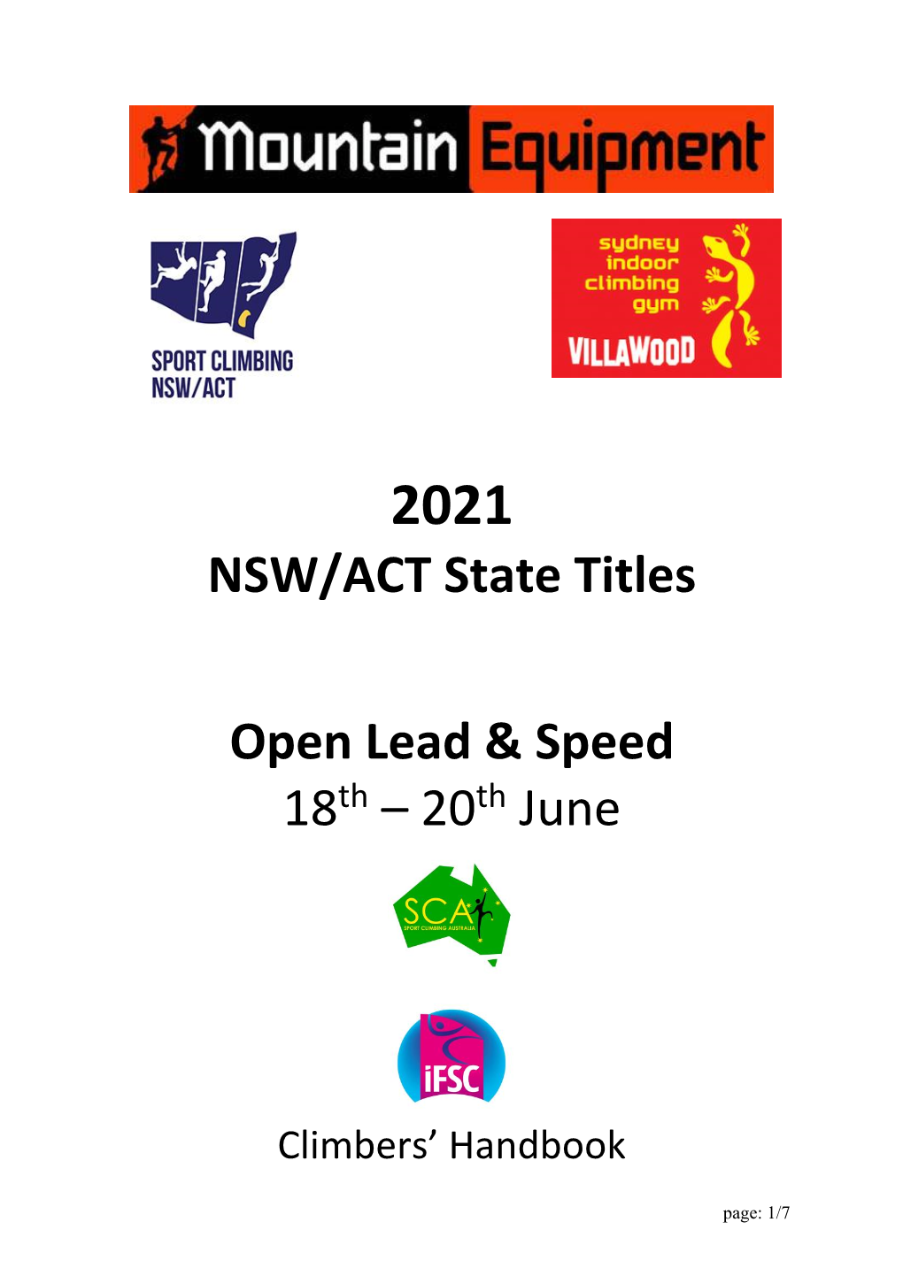 NSW/ACT State Titles Open Lead & Speed 18Th