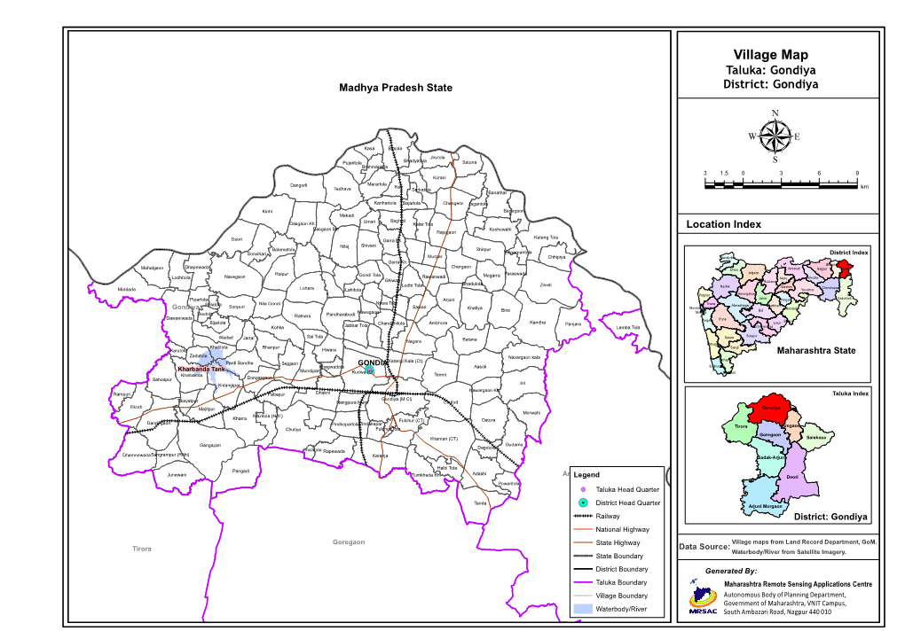 Village Map Taluka: Gondiya Madhya Pradesh State District: Gondiya