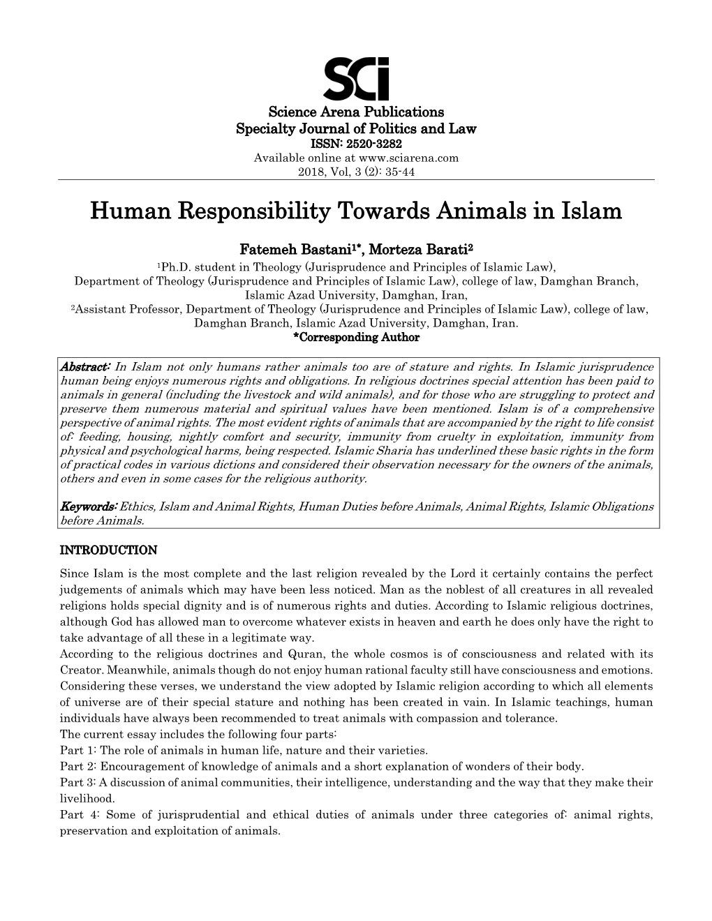 Human Responsibility Towards Animals in Islam