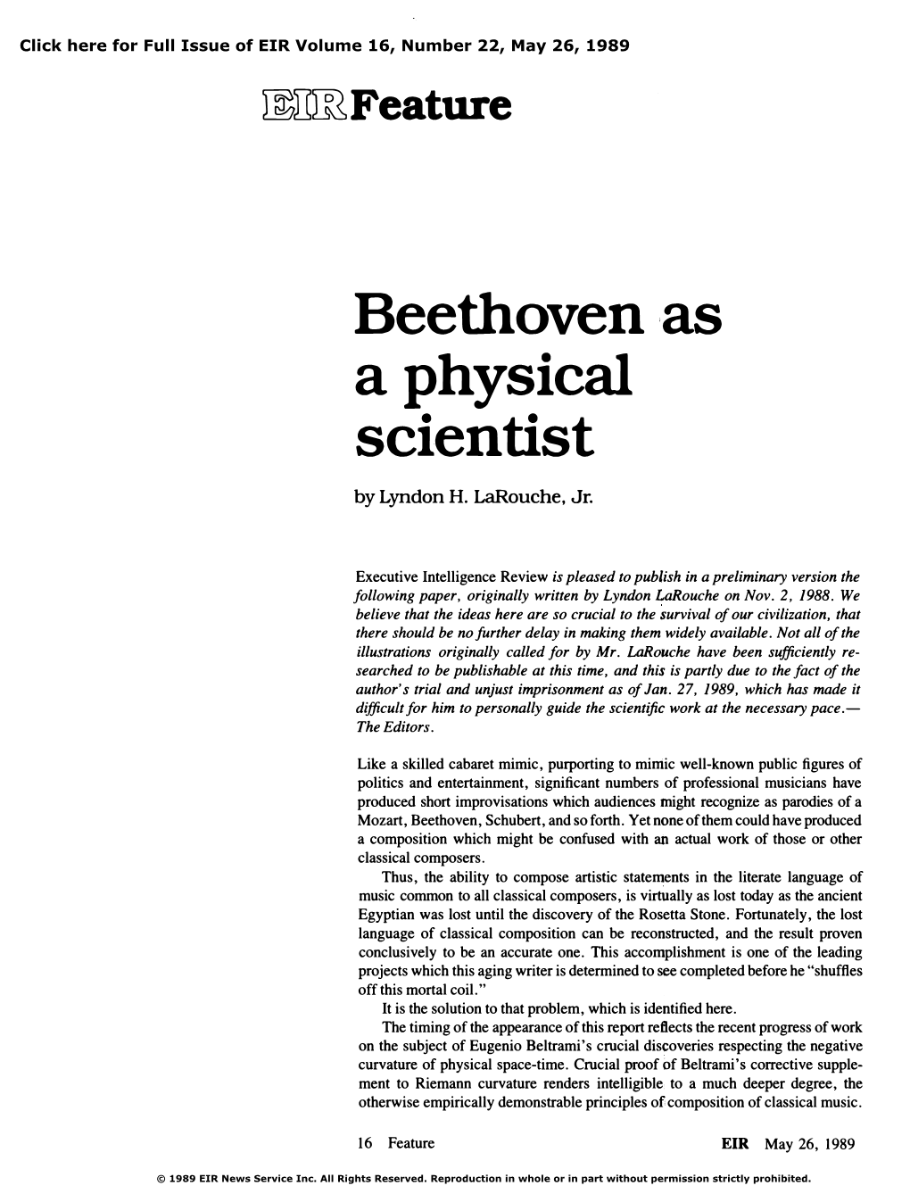 Beethoven As a Physical Scientist