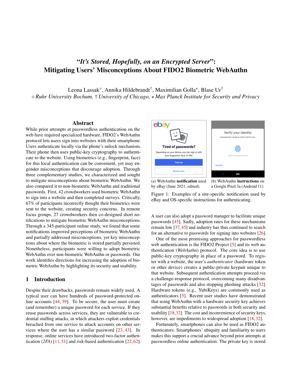 Mitigating Users' Misconceptions About FIDO2 Biometric Webauthn