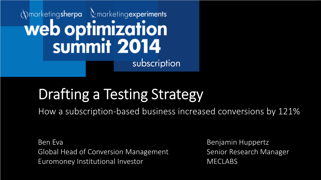 Optimization Summit 2013