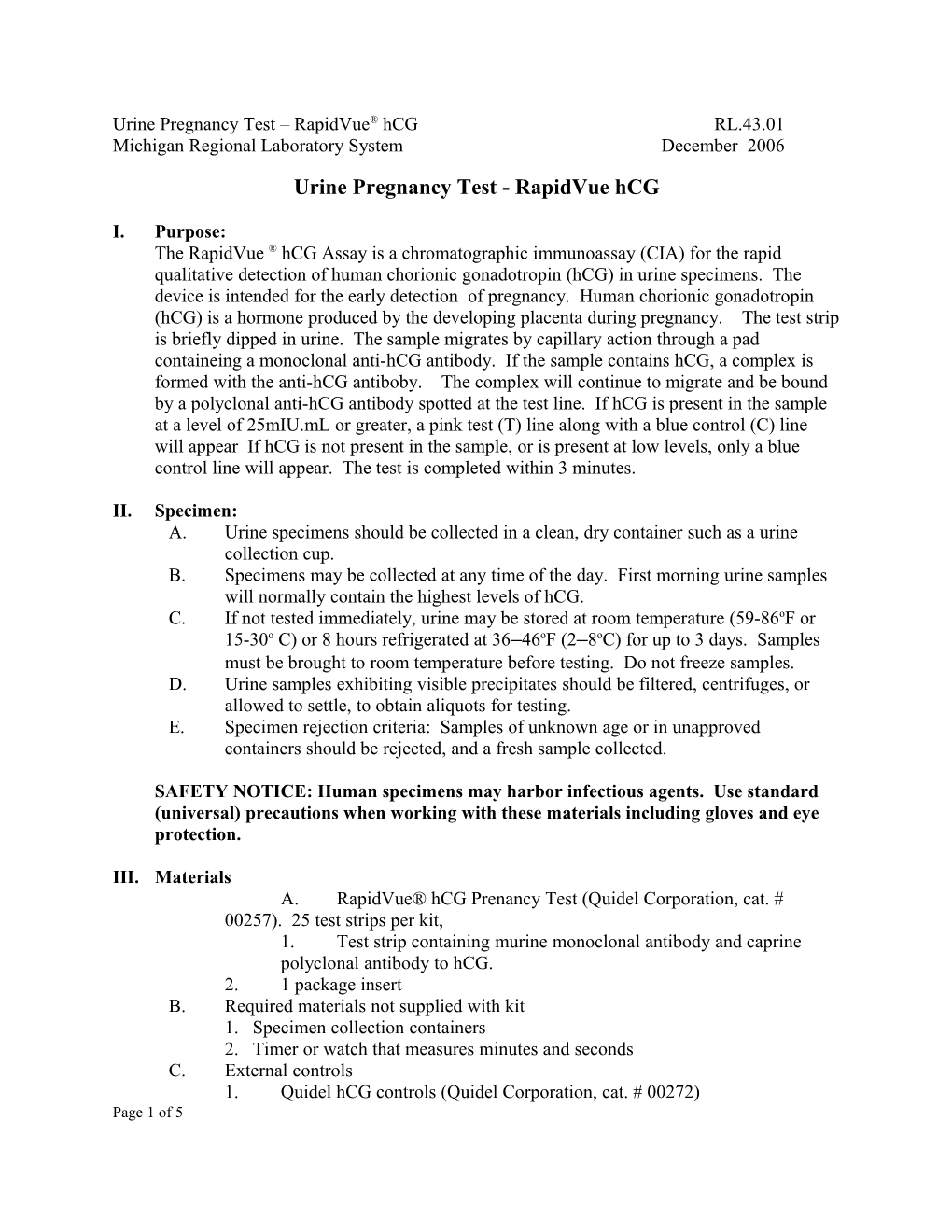 Urine Pregnancy Test - Mainline Confirm Hcg