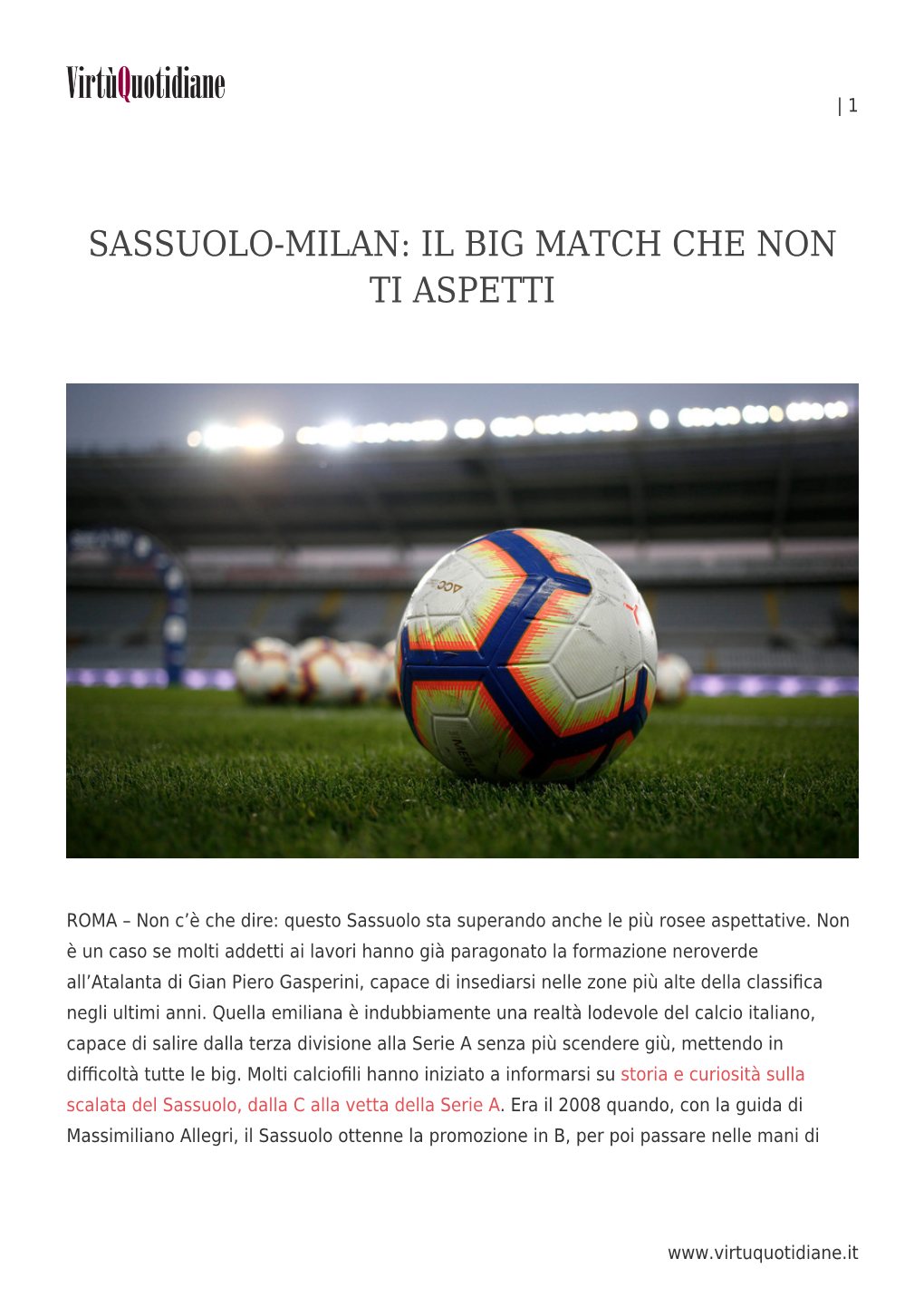 Sassuolo-Milan: Il Big Match Che Non Ti Aspetti