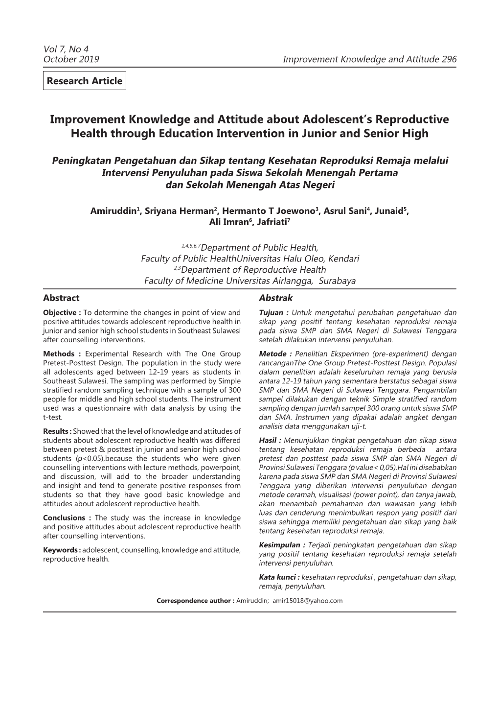 12 Improvement Knowledge and Attitude About Adolescentâ€™S