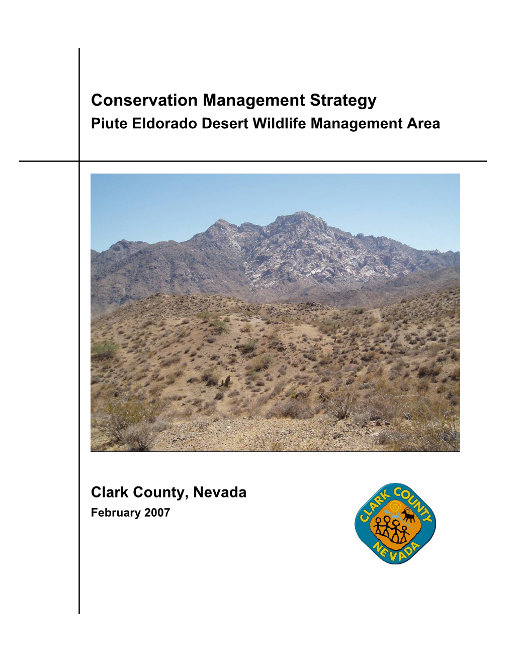 Conservation Management Strategy Piute Eldorado Desert Wildlife Management Area