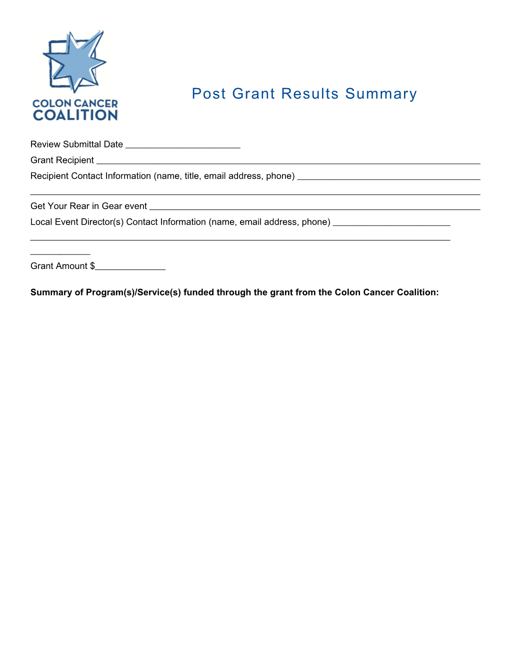 Post Grant Results Summary