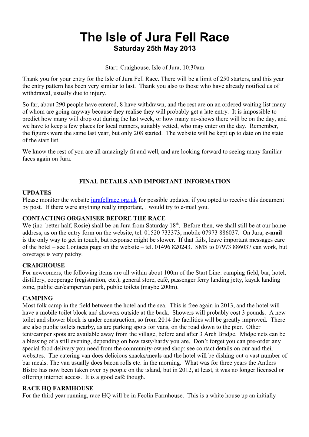 The Isle of Jura Fell Race