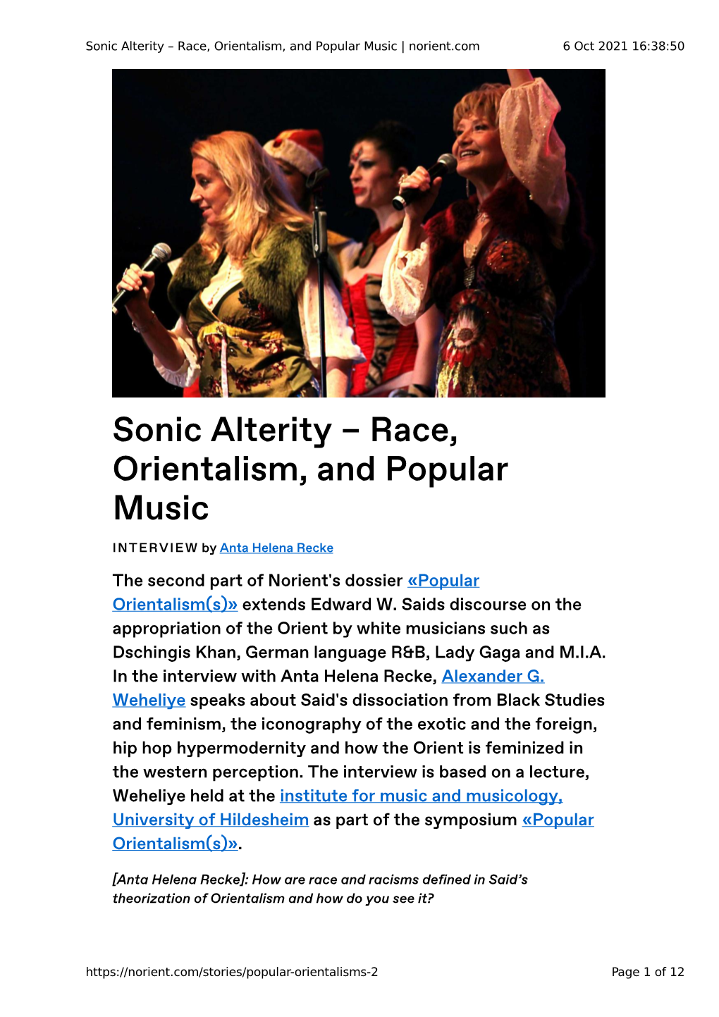 Sonic Alterity – Race, Orientalism, and Popular Music | Norient.Com 6 Oct 2021 16:38:50
