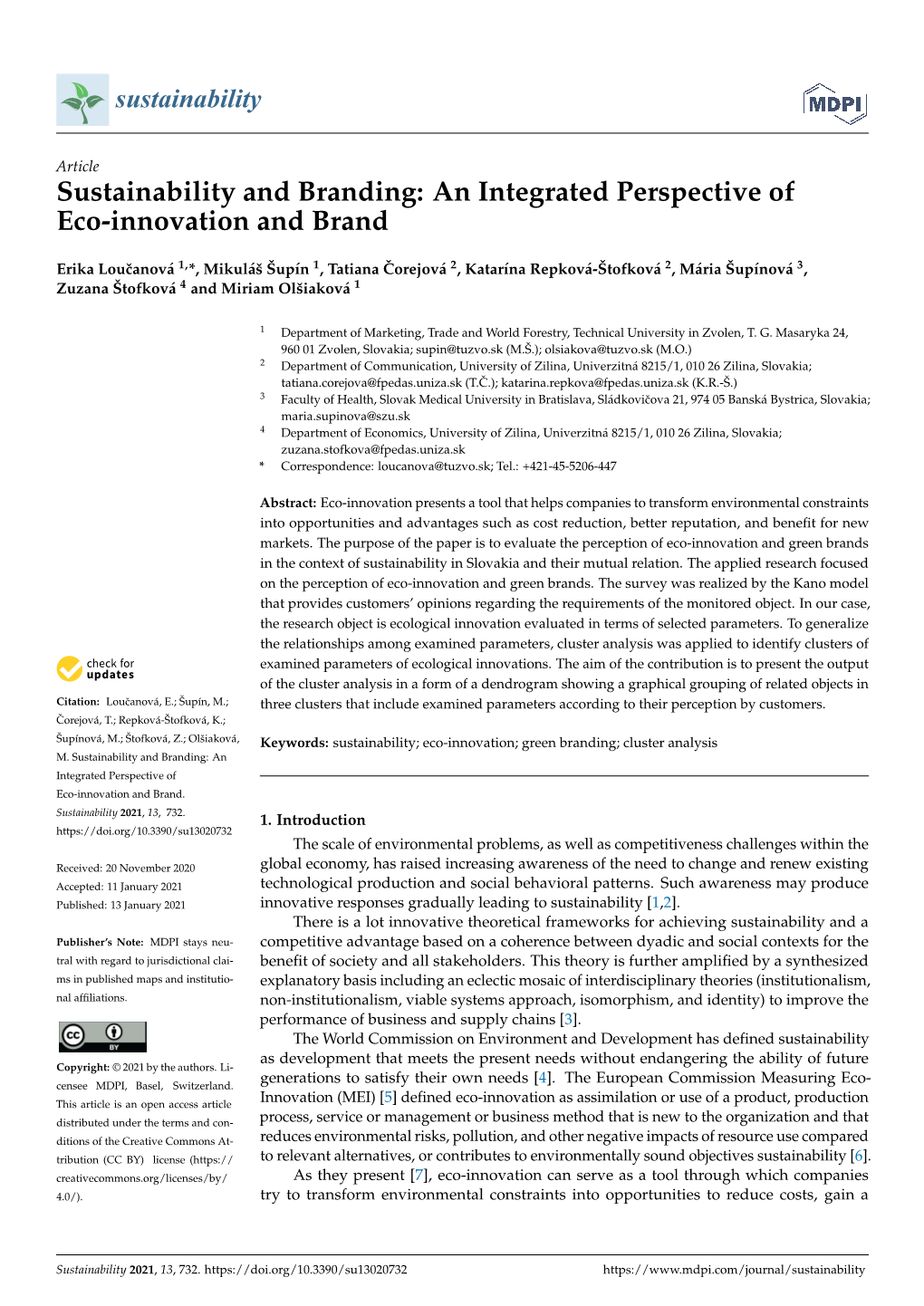 Sustainability and Branding: an Integrated Perspective of Eco-Innovation and Brand