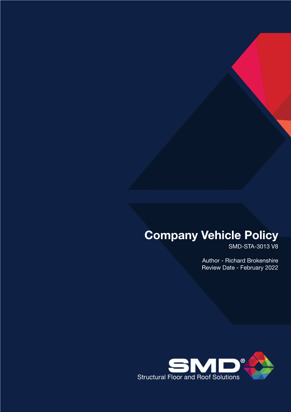 Company Vehicle Policy SMD-STA-3013 V8