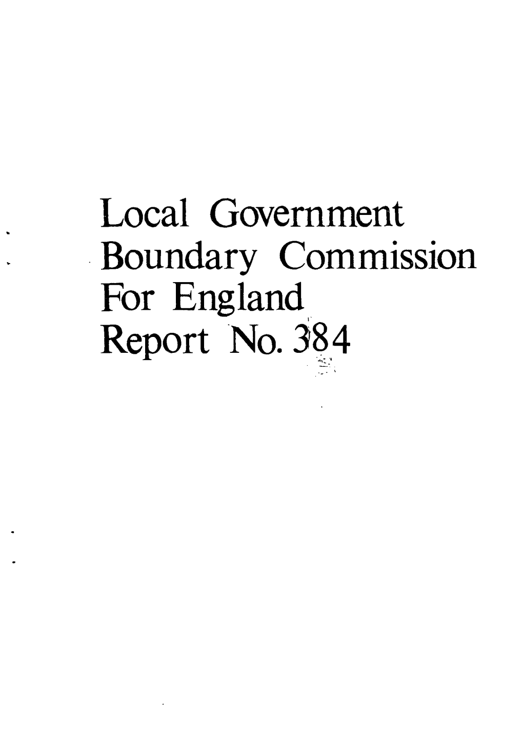 Local Government Boundary Commission for England Report No