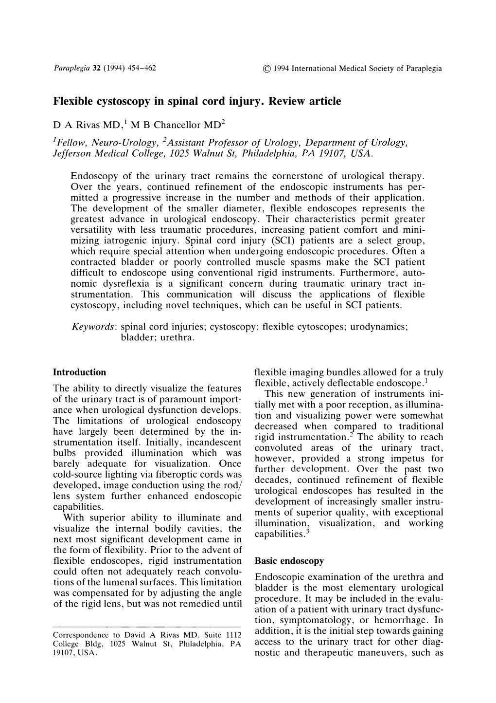 Flexible Cystoscopy in Spinal Cord Injury