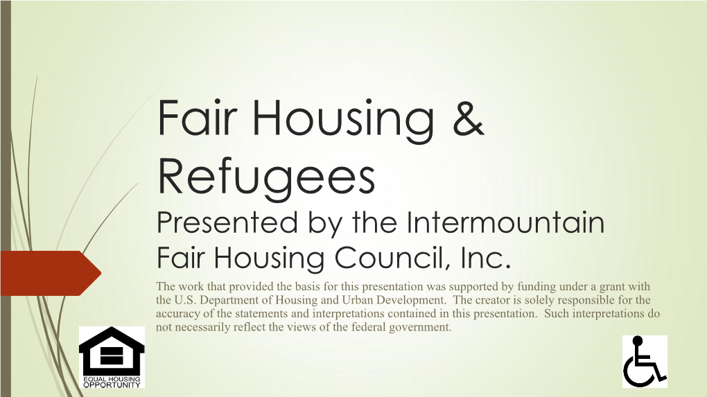 Fair Housing & Refugees