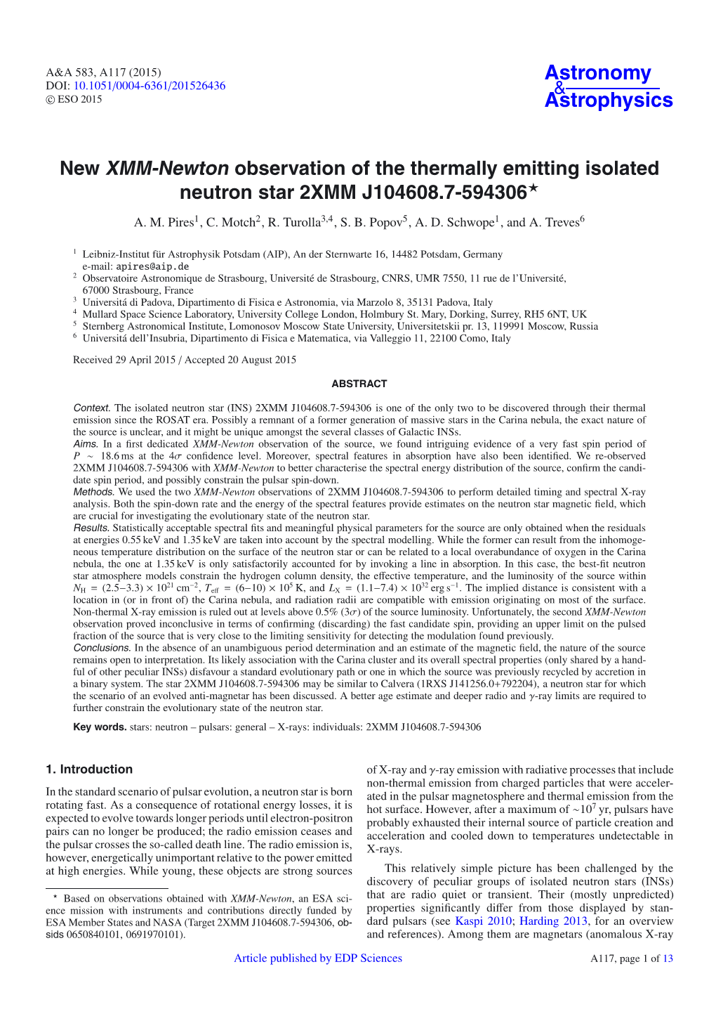 New XMM-Newton Observation of the Thermally Emitting Isolated Neutron Star 2XMM J104608.7-594306