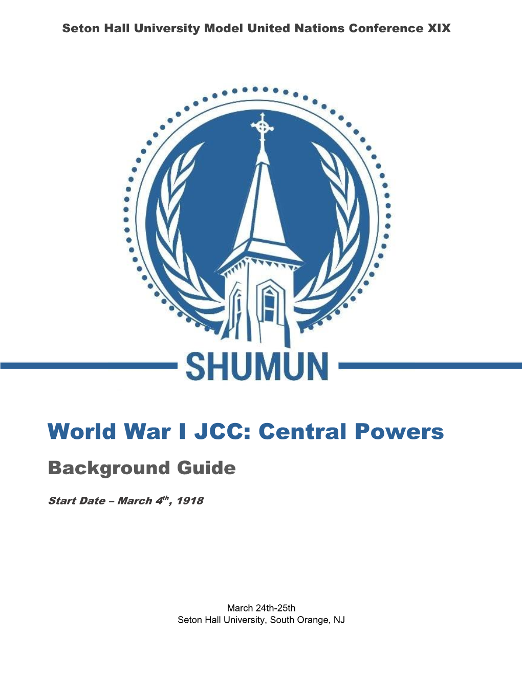 World War I JCC: Central Powers Background Guide