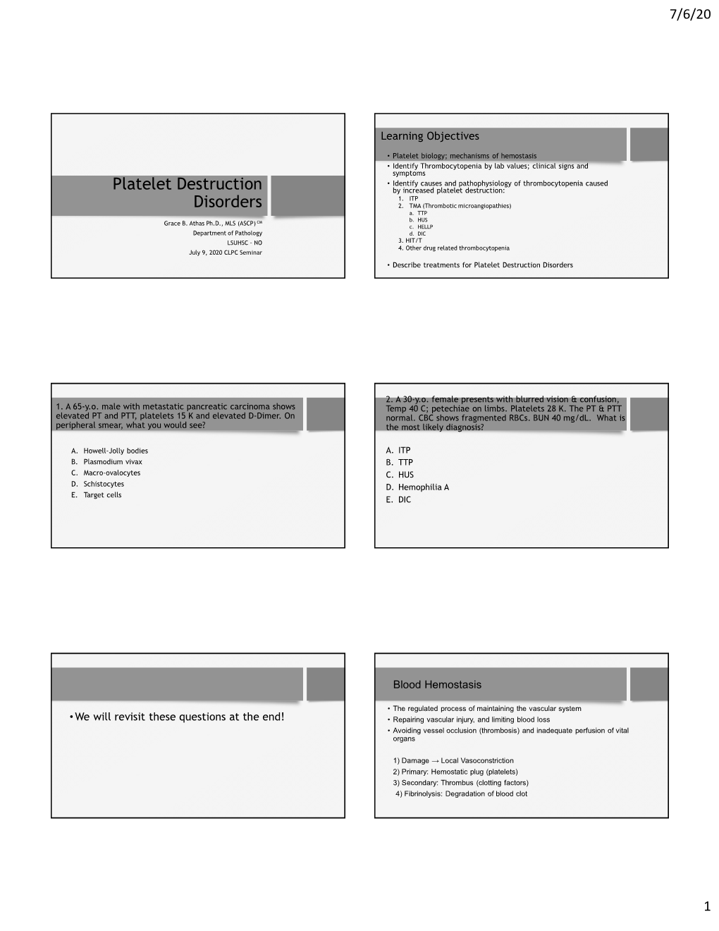 Platelet Destruction Disorders