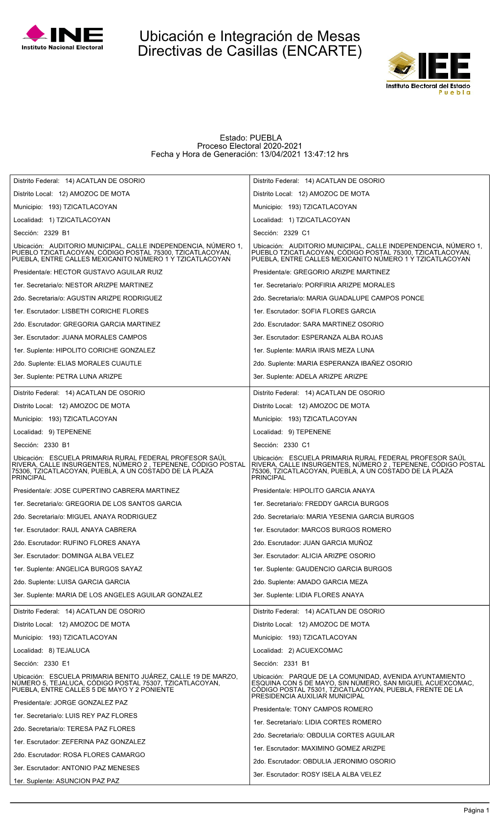 Ubicación E Integración De Mesas Directivas De Casillas (ENCARTE)