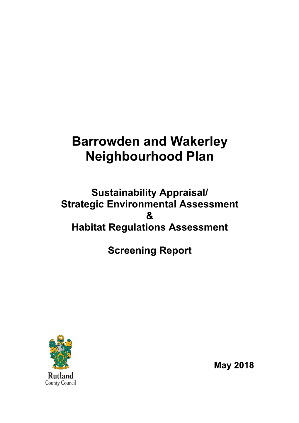 Barrowden and Wakerley Neighbourhood Plan