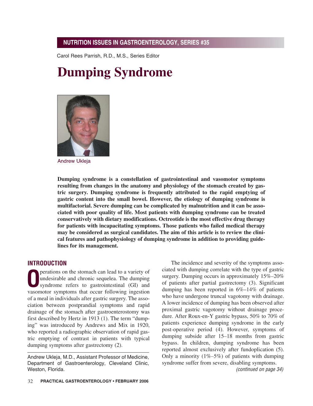 Dumping Syndrome