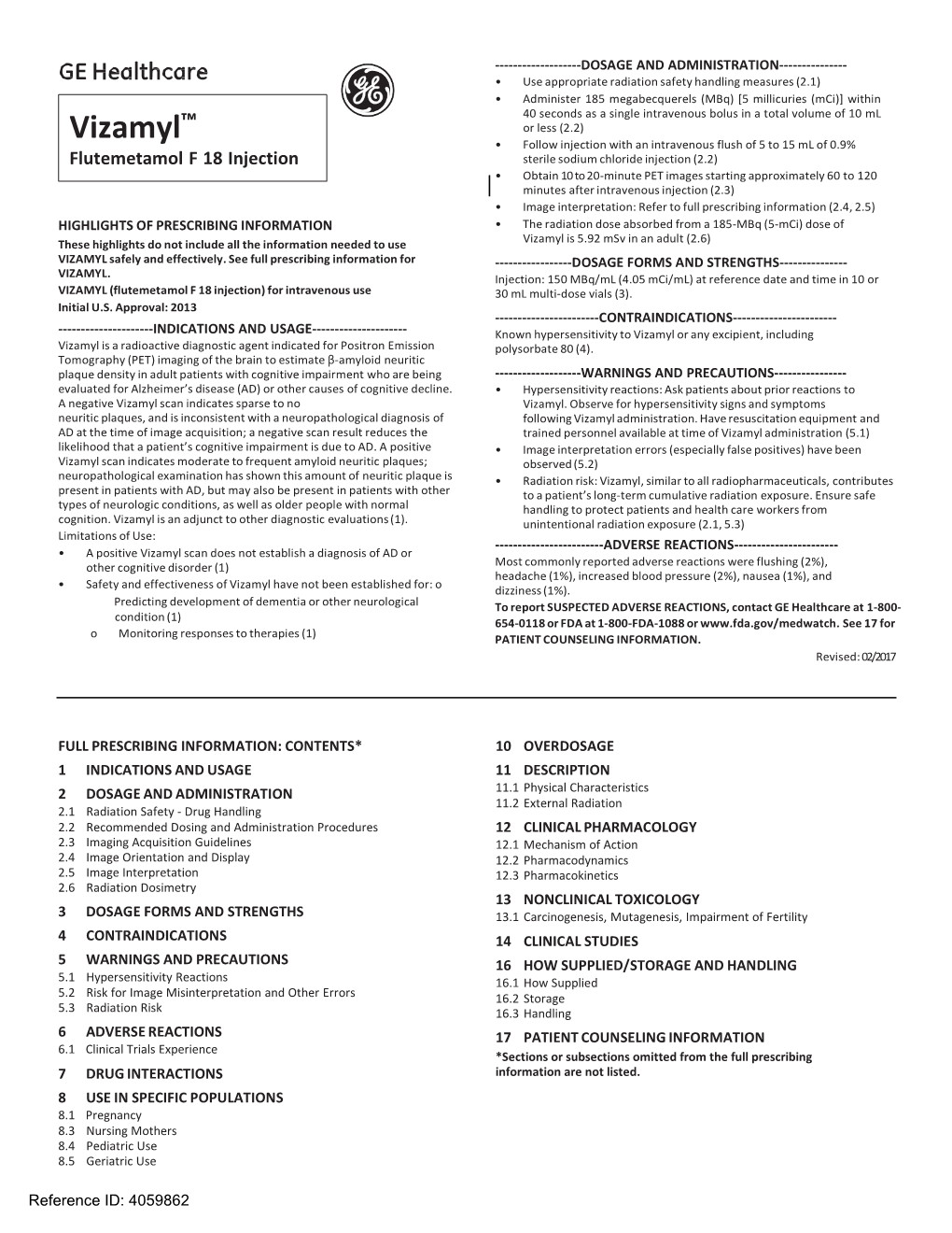 Vizamyl™ Flutemetamol F 18 Injection