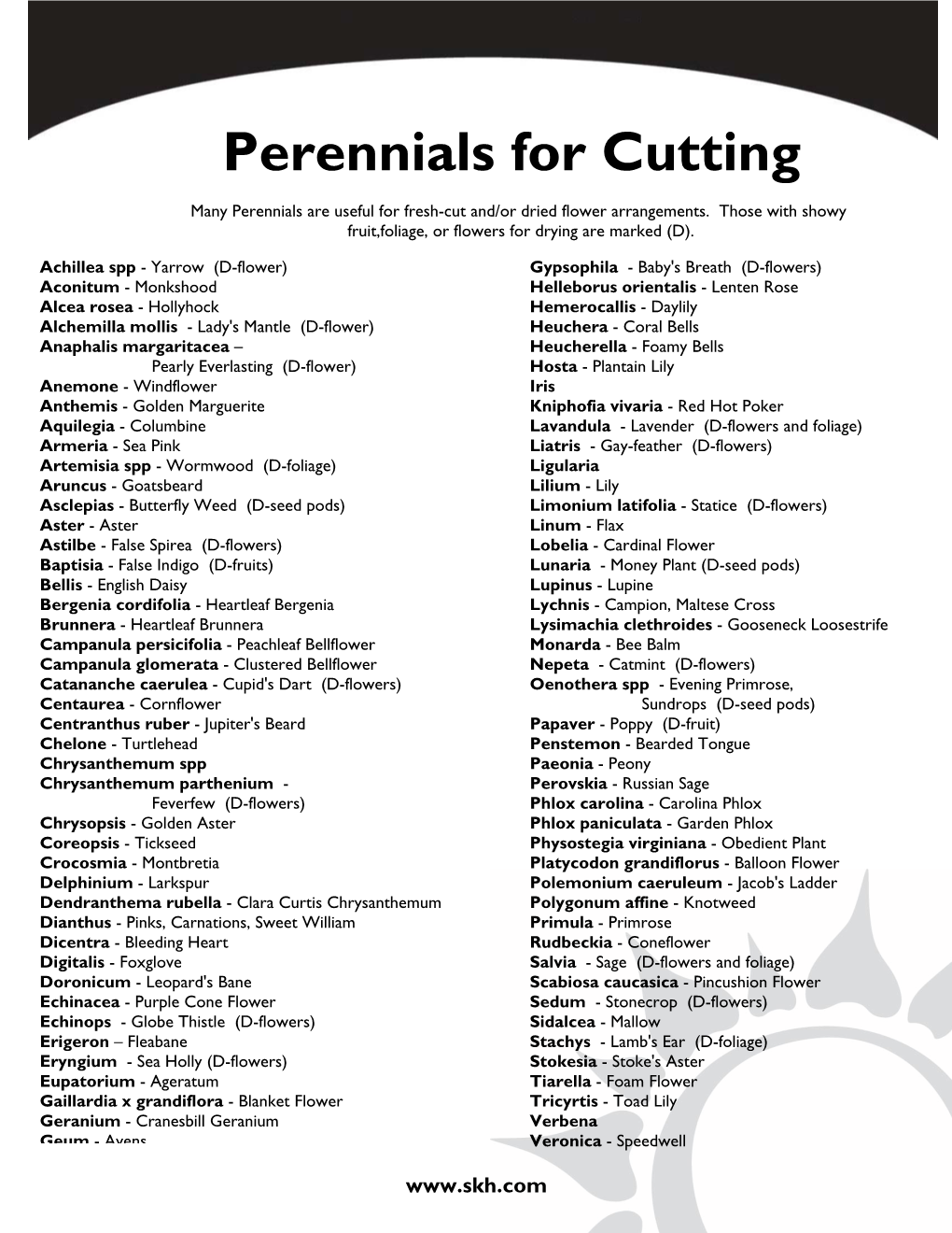 Perennials for Cutting