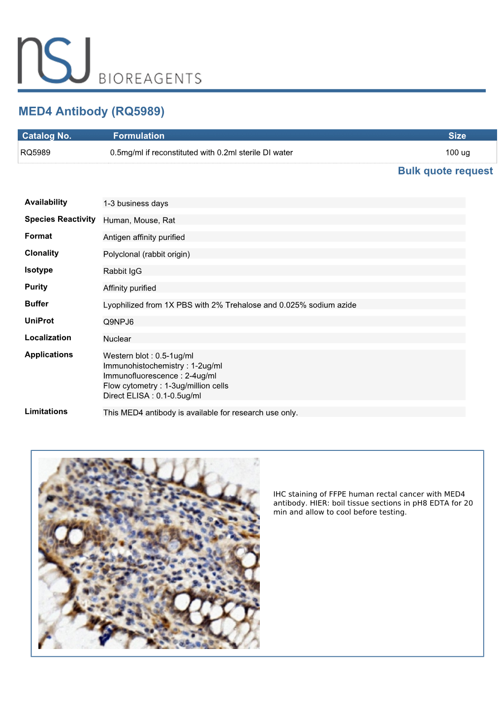 MED4 Antibody (RQ5989)