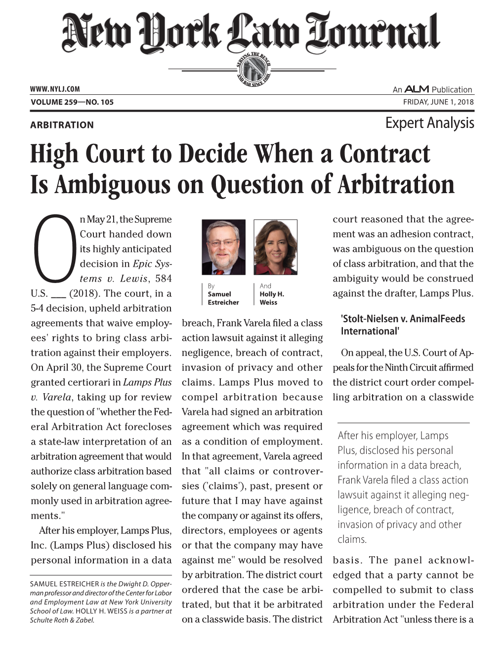 High Court to Decide When a Contract Is Ambiguous on Question of Arbitration
