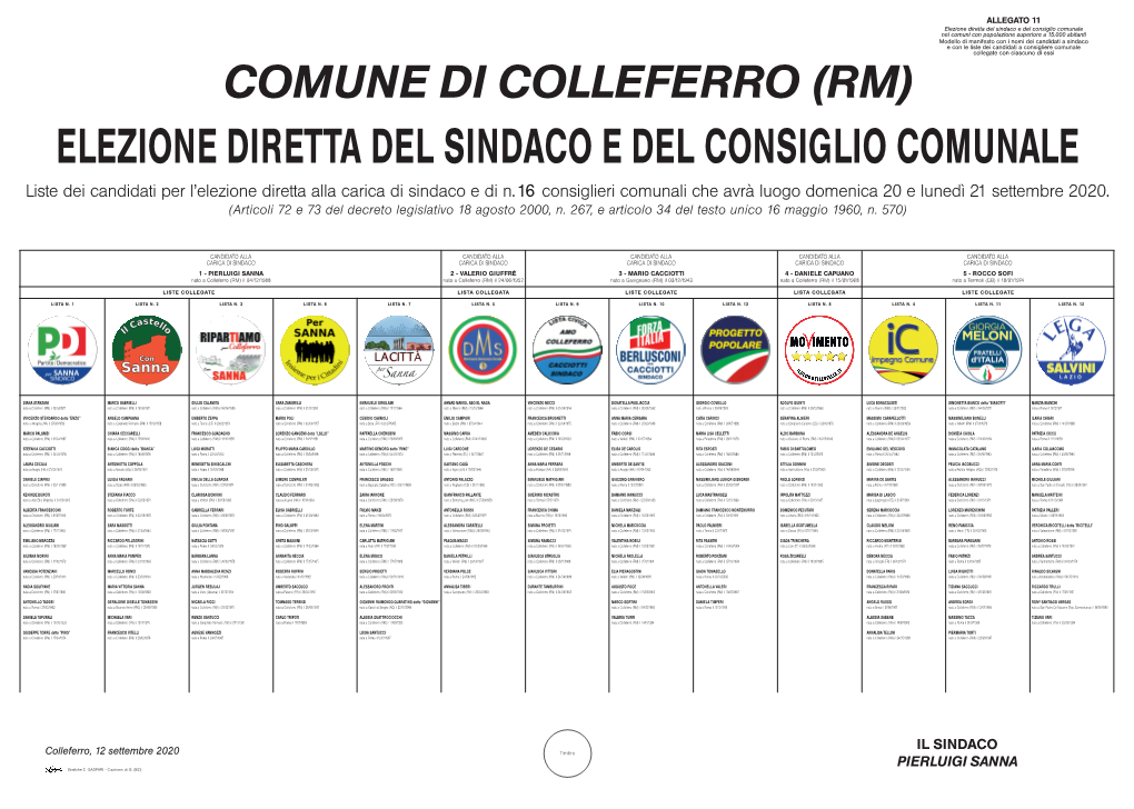 Manifesto Candidati E Liste Elettorali