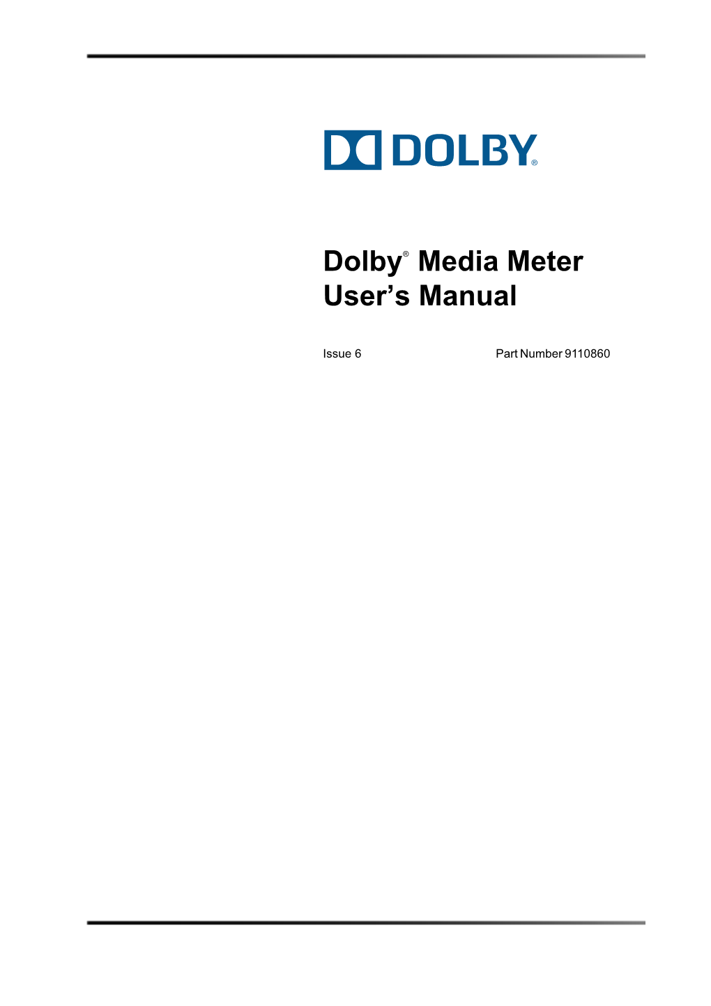 Dolby Media Meter User's Manual