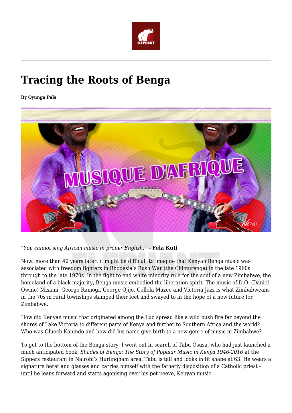 Tracing the Roots of Benga