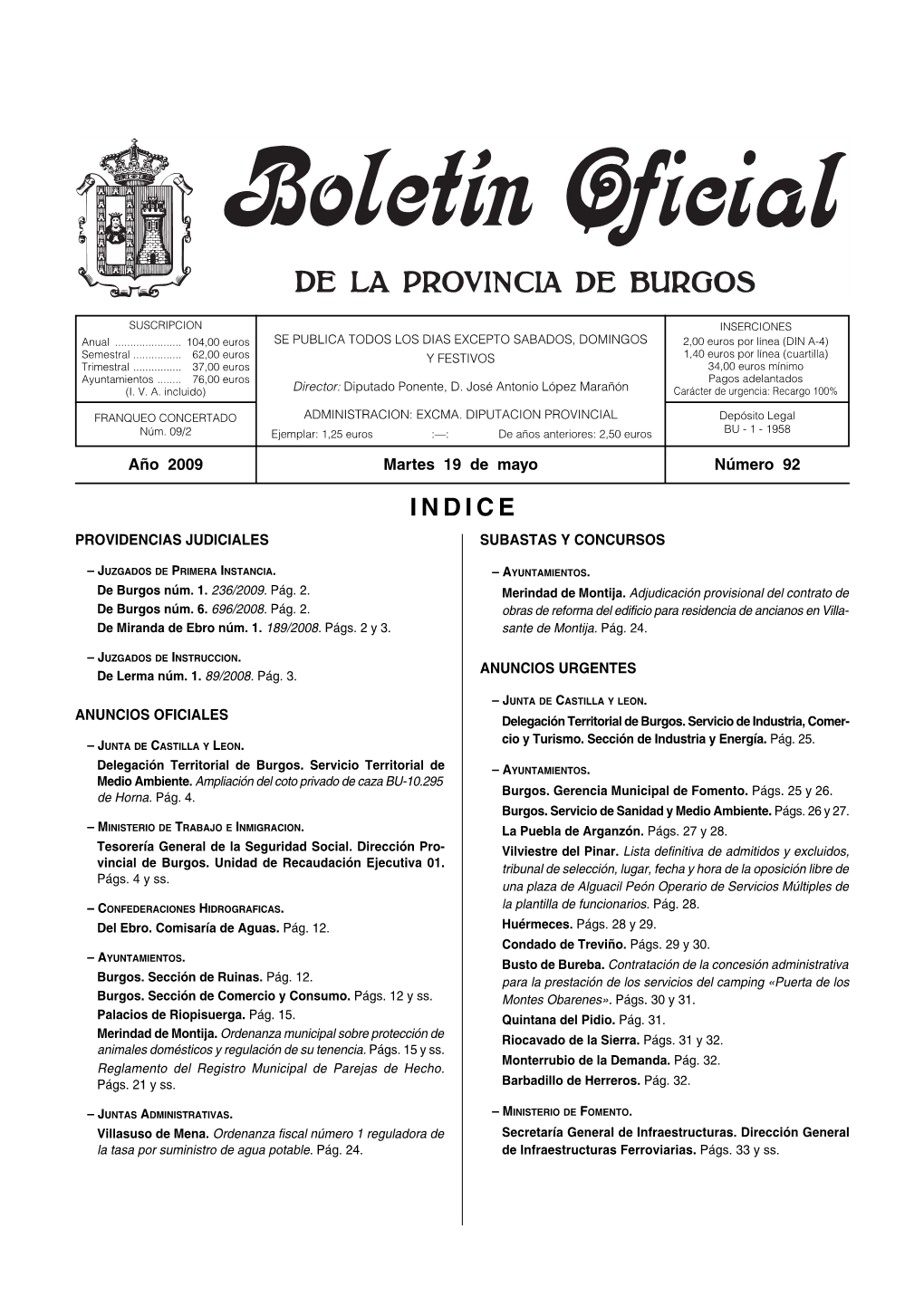 Indice Providencias Judiciales Subastas Y Concursos