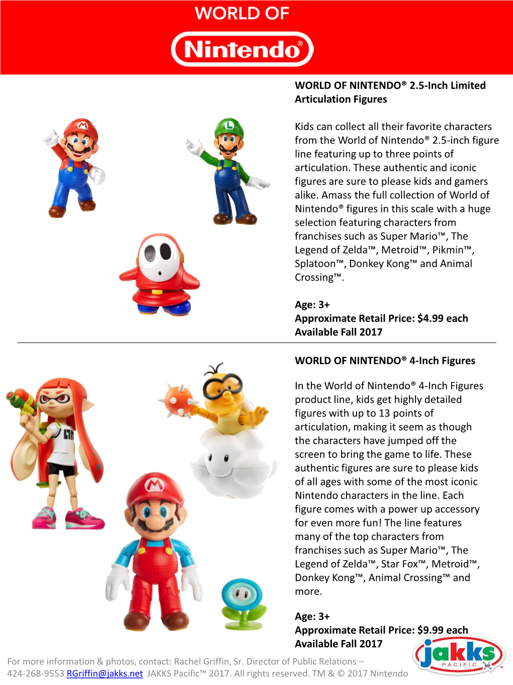 WORLD of NINTENDO® 2.5-Inch Limited Articulation Figures Kids