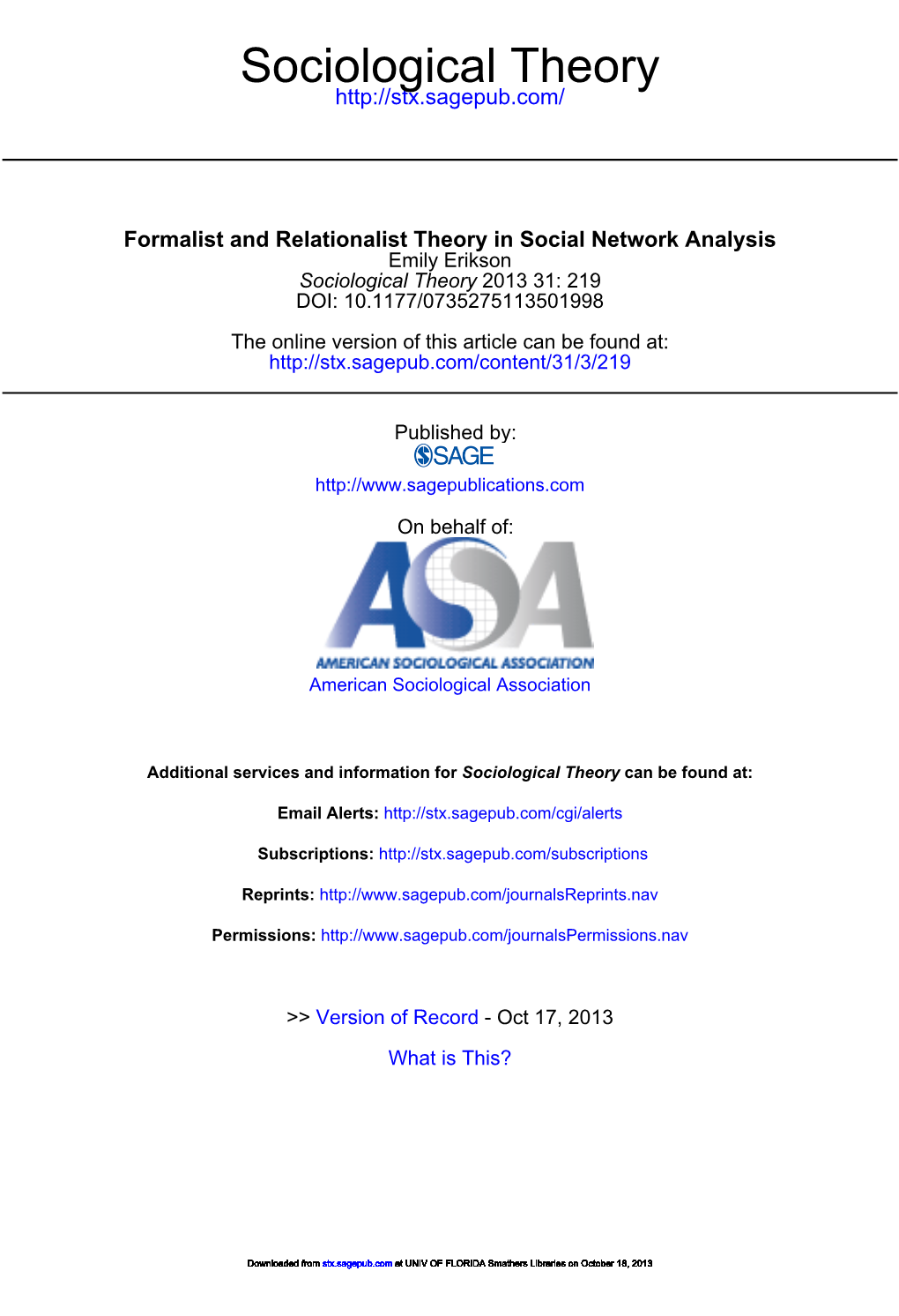 Sociological Theory