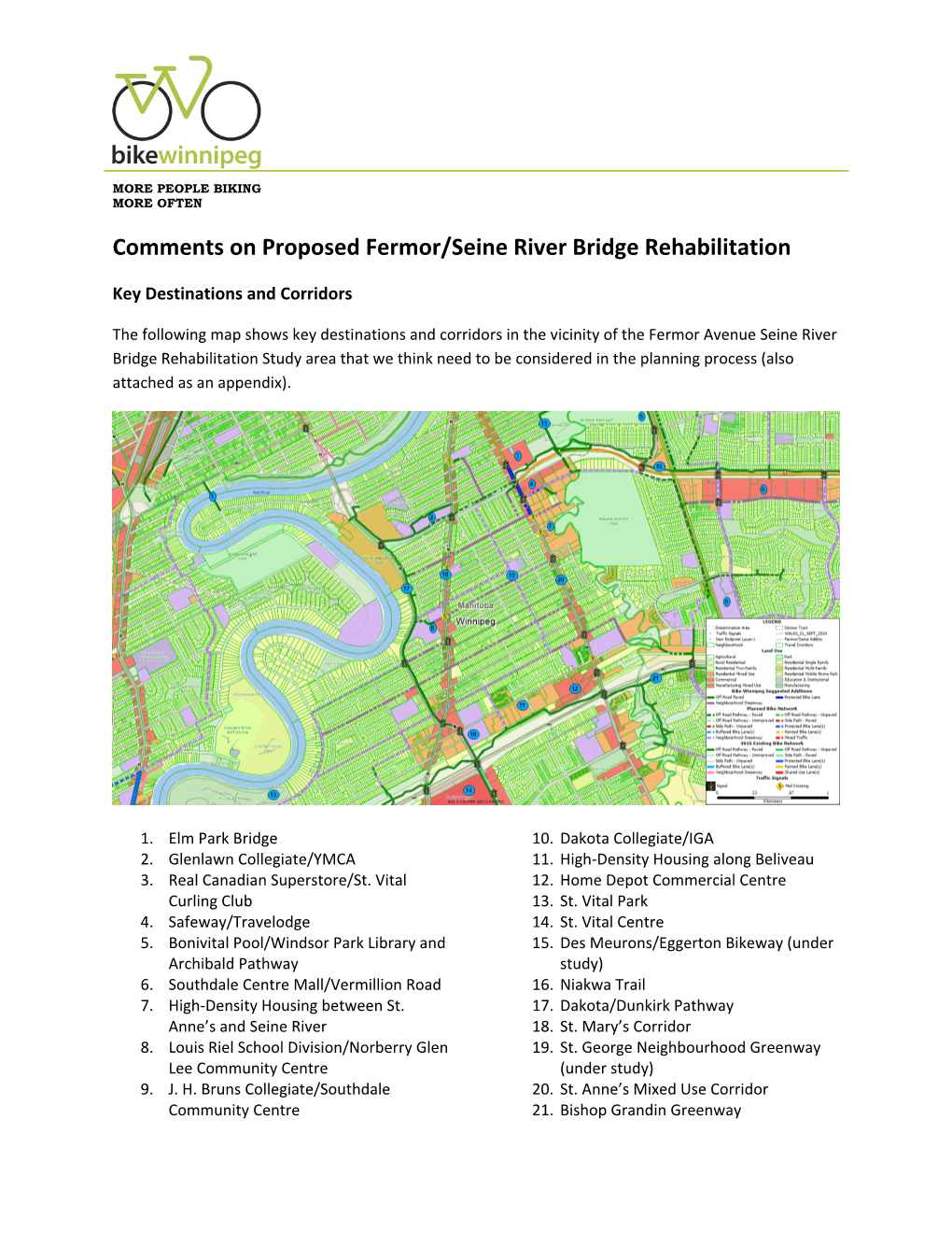 Comments on Proposed Fermor/Seine River Bridge Rehabilitation